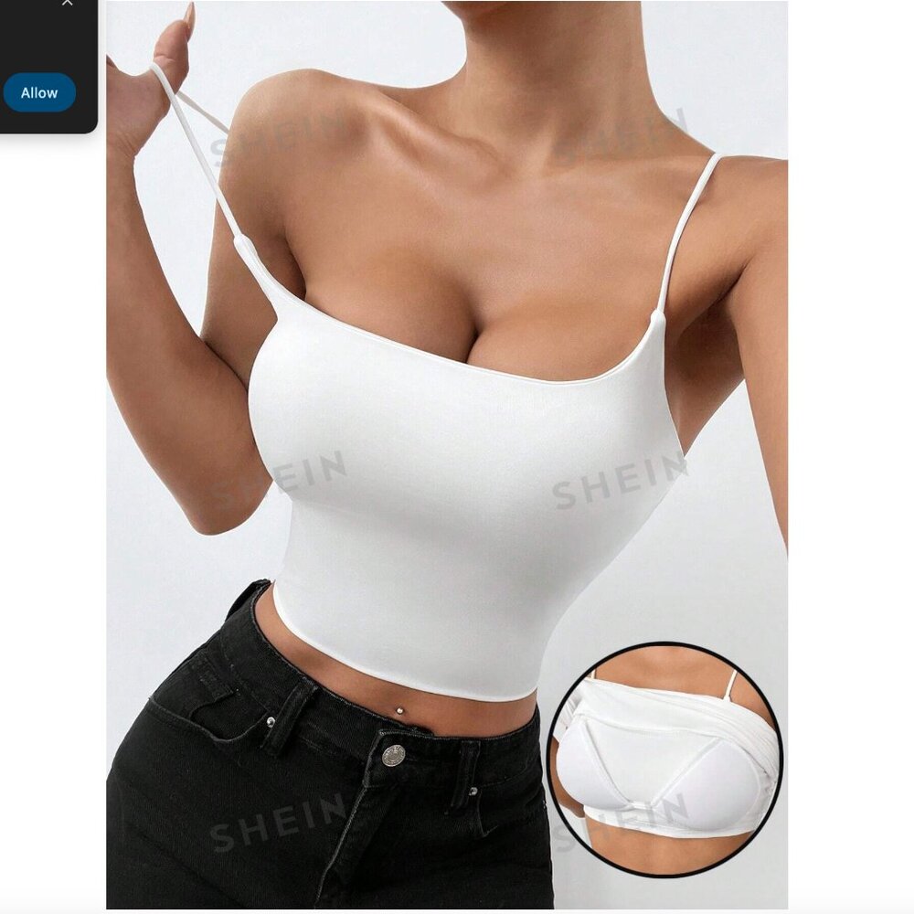 Padded Bra-Free Basic Crop Cami Top XS